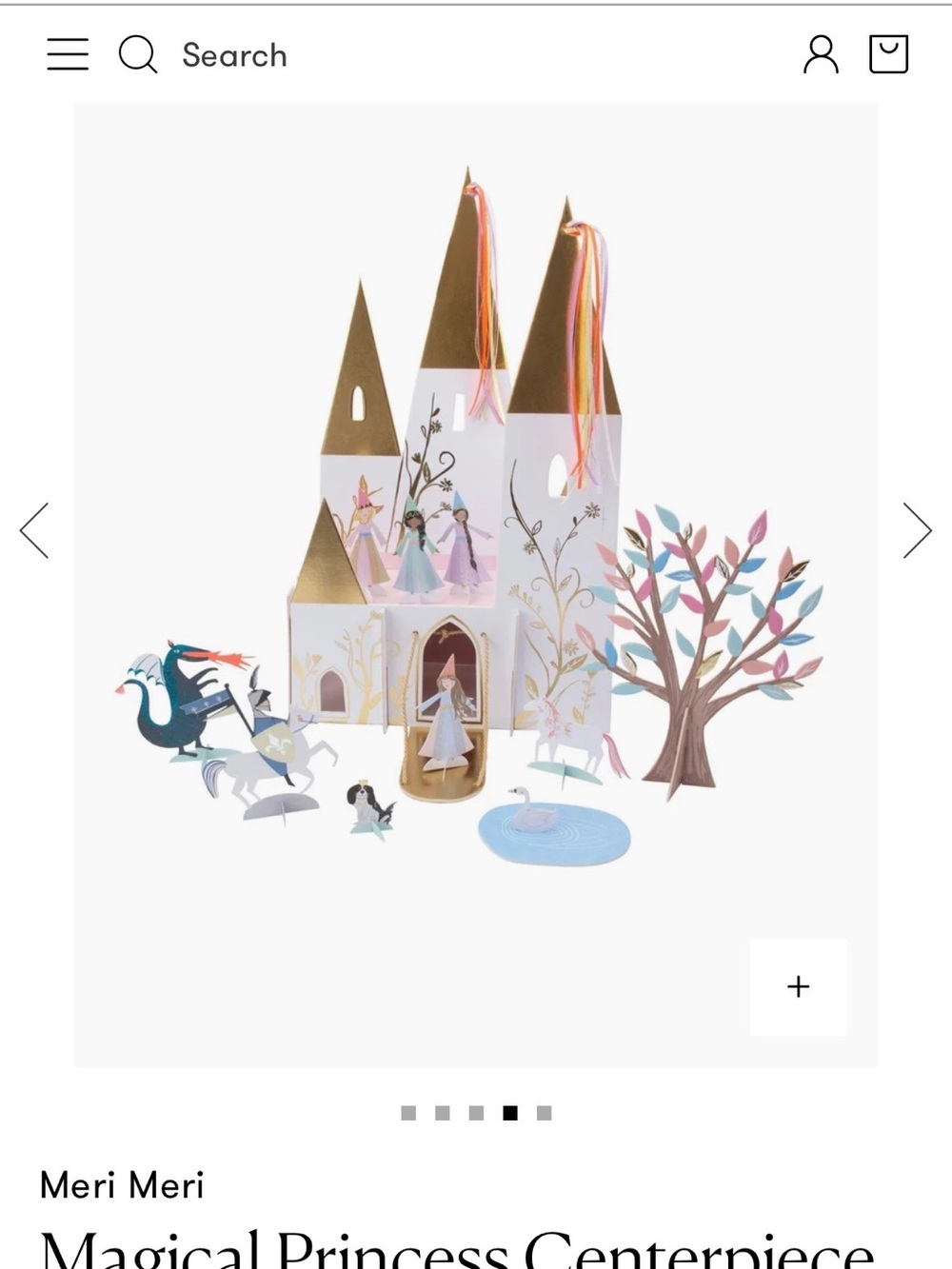 Meri Meri White & Gold Castle Playset with Pastel Accents